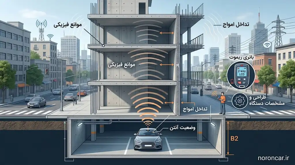 عوامل مؤثر بر کاهش برد واقعی ریموت برد دزدگیر تصویری در محیط شهری | نورون کار